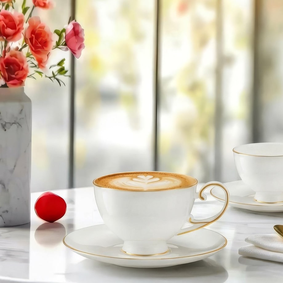 VILLA ITALIA Filiżanka ze spodkiem porcelanowa 230 ml SONETTA