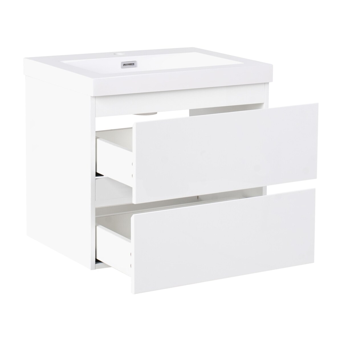 Szafka łazienkowa wisząca z umywalką CARDIEL 60 cm 55 cm Biały