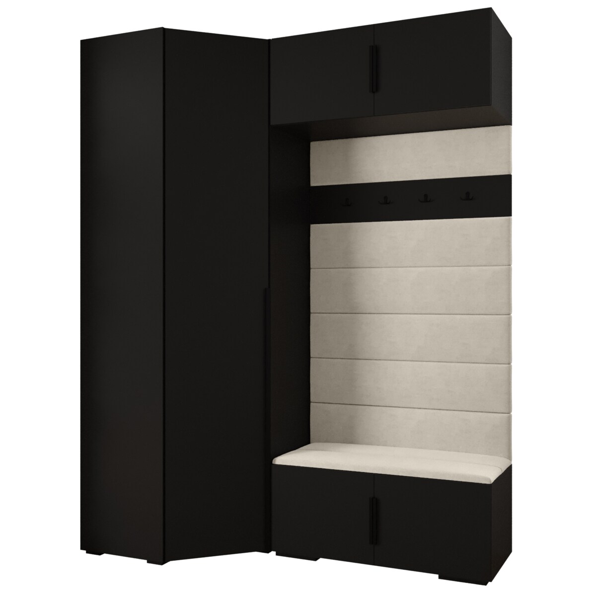 Garderoba do przedpokoju INOVA 1 Z21 czarny+czarny+manila02