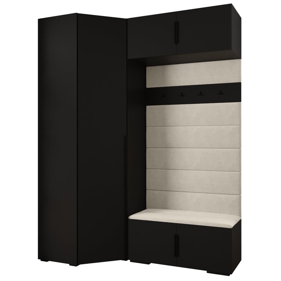 Garderoba do przedpokoju INOVA 1 Z21 czarny+czarny+manila02