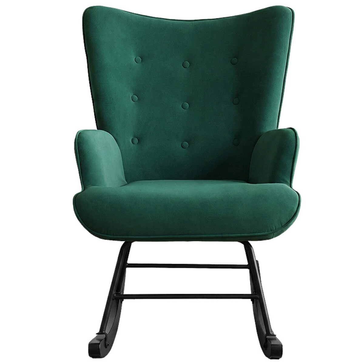 Fotel bujany tapicerowany welur wygodny wypoczynkowy uszak salon zielony