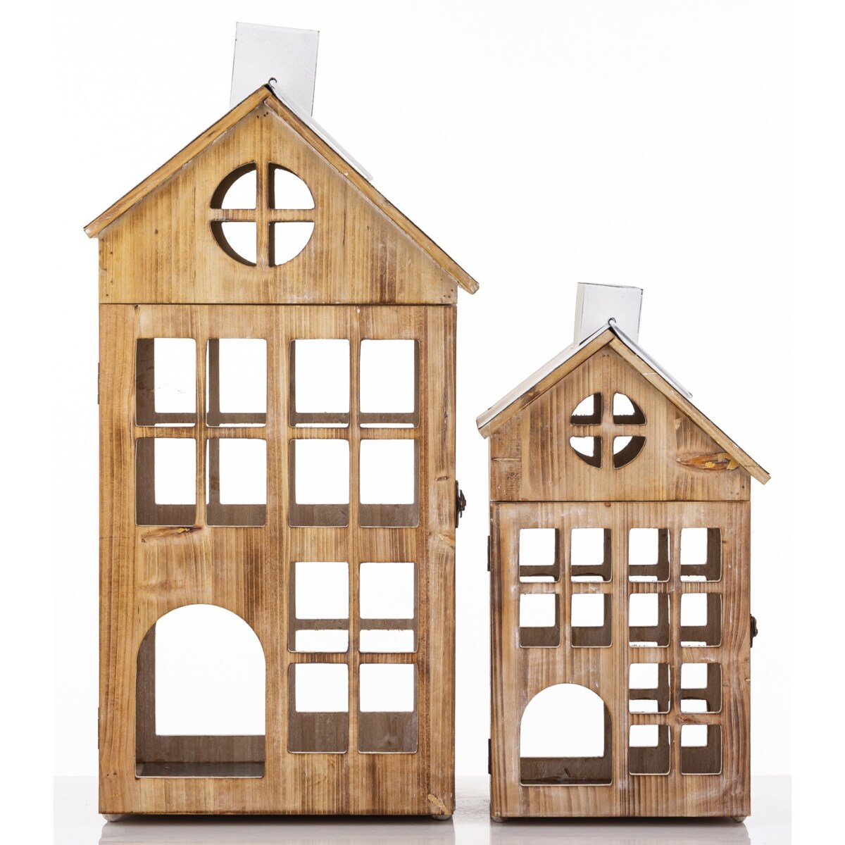 Lampion 2 szt. z białymi daszkami 73x33x26 cm HYRA