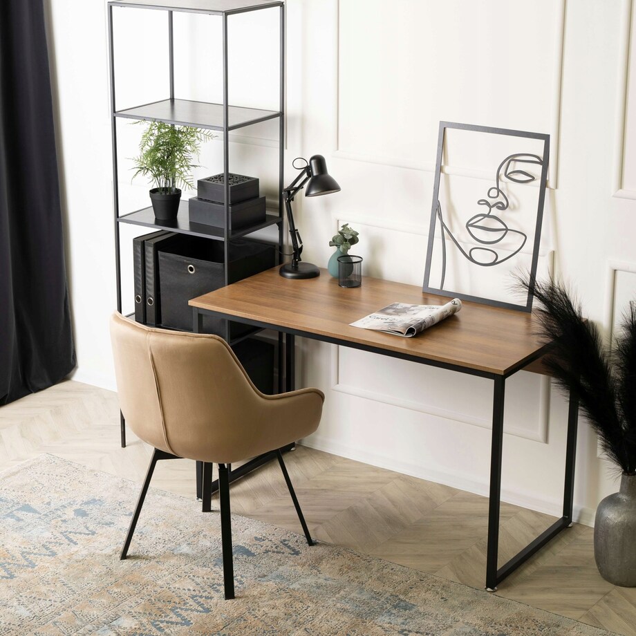 Biurko 120 Loft Industrialne Biurowe Gabinetowe Proste Orzech ROSS ...