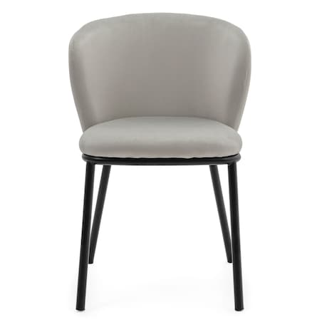 KRZESŁO TAPICEROWANE WELUROWE DO SALONU JADALNI GLAMOUR JASNOSZARE BARI