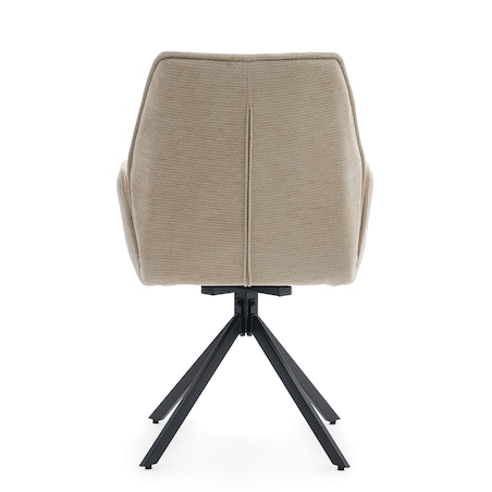 Krzesło tapicerowane obrotowe szenilowe do salonu MERANO jasnobeżowe