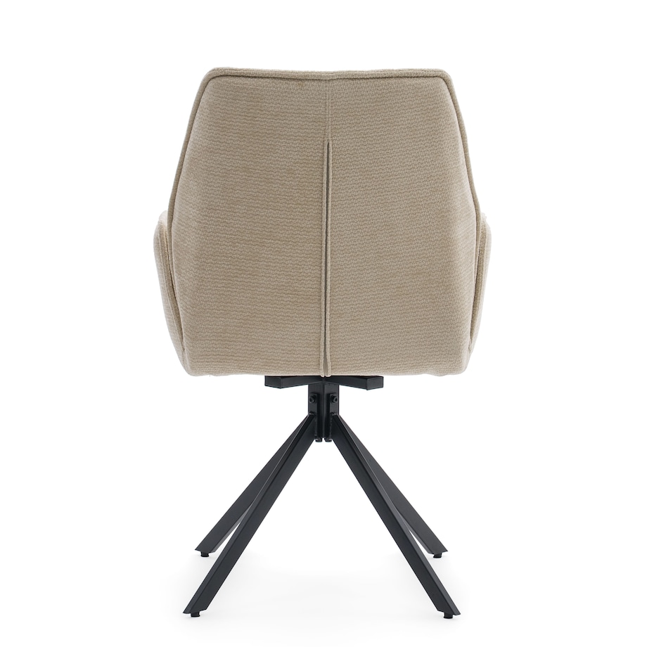 Krzesło tapicerowane obrotowe szenilowe do salonu MERANO jasnobeżowe