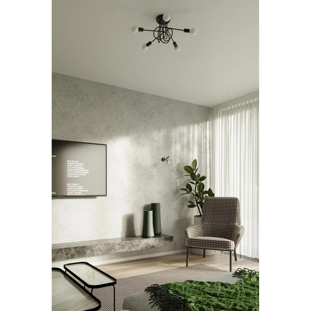 Żyrandol SUPEŁ 5 czarny