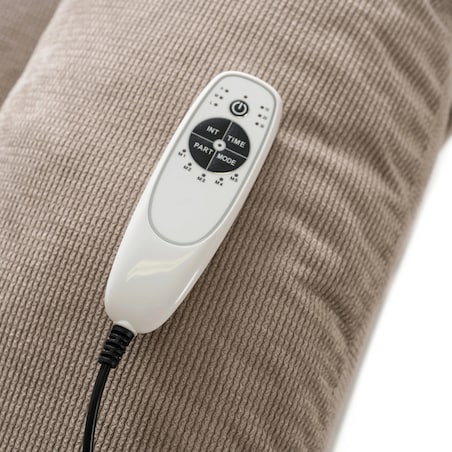 Elektryczny Fotel Rozkładany Masujący z Podnóżkiem Wypoczynkowy Beż JASPER
