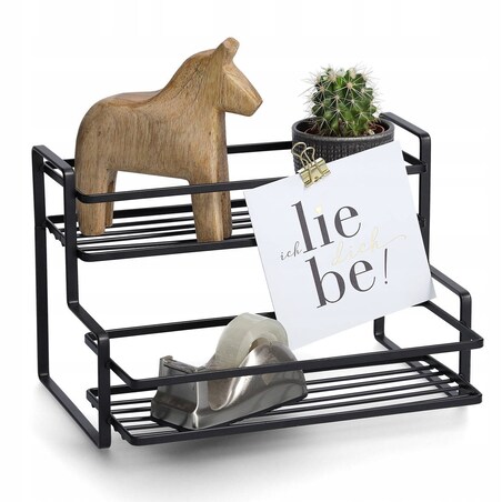 Półka metalowa Czarna Kuchenna na Przyprawy Stojąca 26 cm Zeller