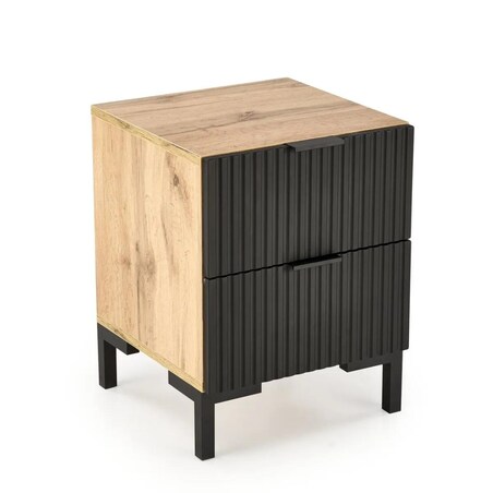 Szafka nocna NELA dąb craft/czarna
