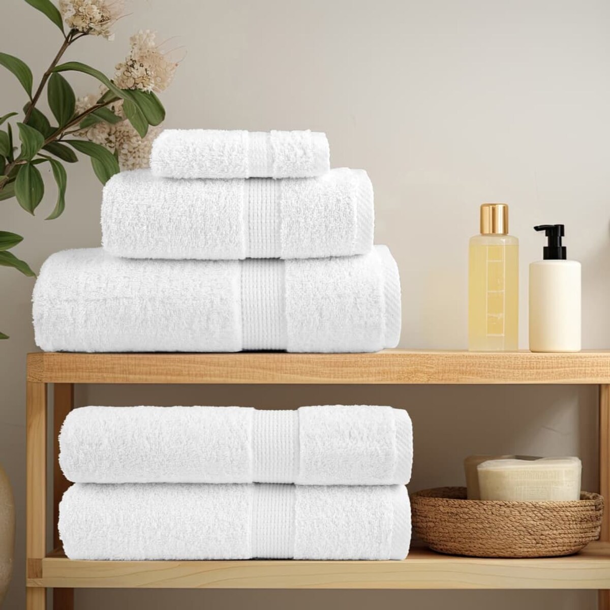 vidaXL Ręczniki premium SOLUND, 2 szt., białe, 100x200 cm, 600 g/cm²