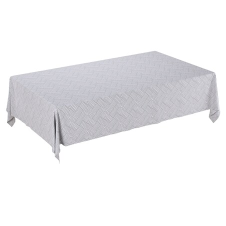 Obrus prostokątny 130 x 210 cm szare wzory geometryczne