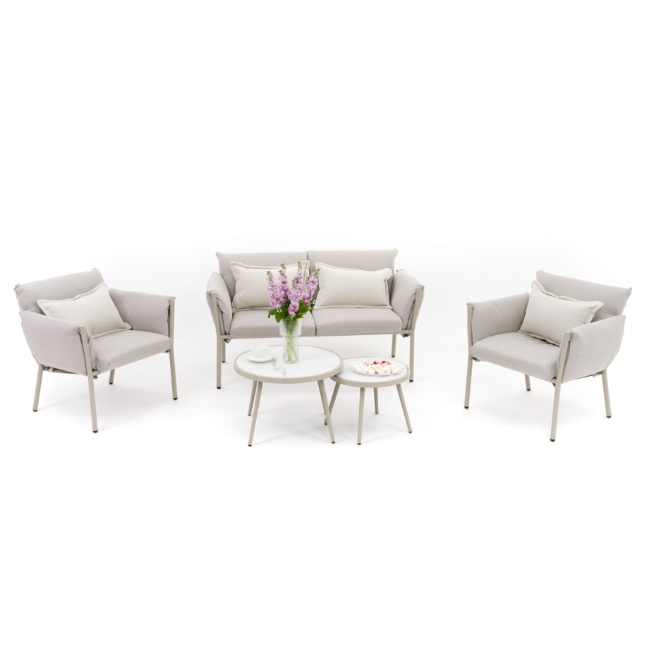 Zestaw mebli ogrodowych taras balkon aluminiowe TULUM beżowe