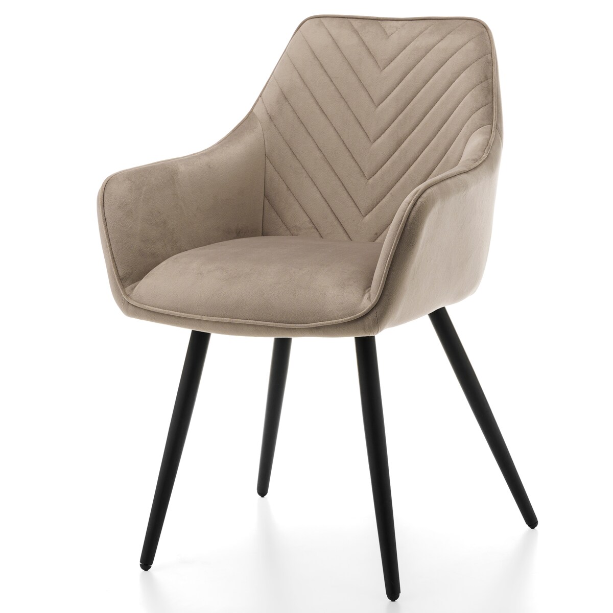 Krzesło tapicerowane welurowe do salonu jadalni VASTO ciemnobeżowe