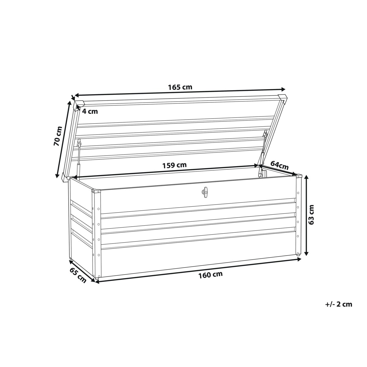 Skrzynia ogrodowa metalowa 600 l jasnoszara CEBROSA