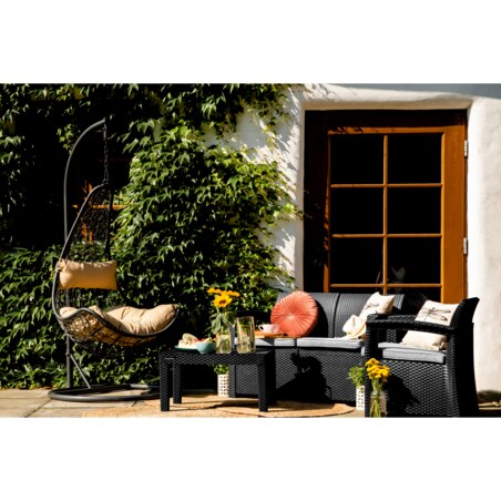 KONSIMO NEOMENS Meble ogrodowe wykonane z ciemnoszarego rattanu high-tech
