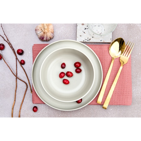 KONSIMO VICTO Zestaw talerzy głębokich dla 6 osób (6 elementów) beżowo-zielono-szary