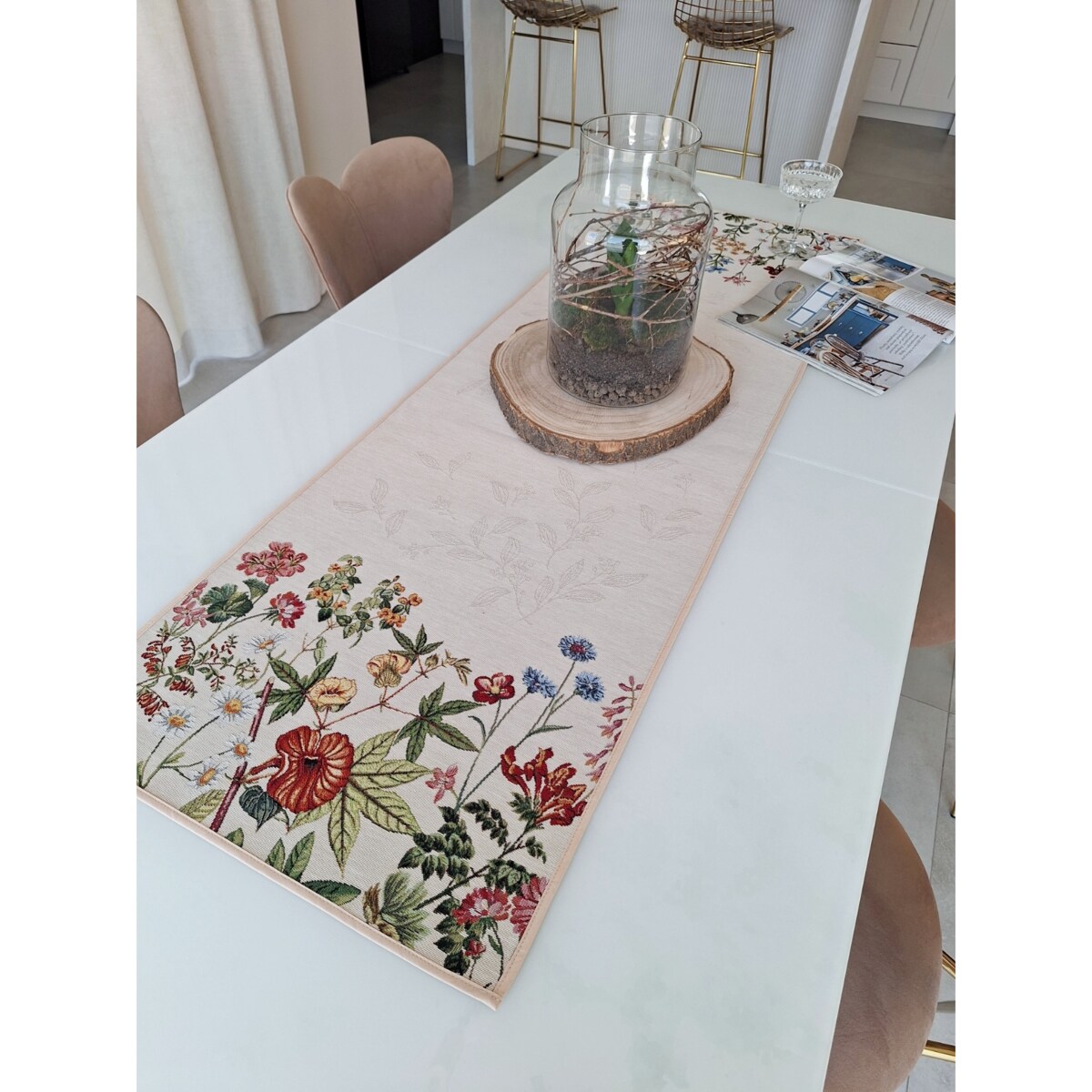 Bieżnik Na Stół 47X140 Cm Dekoracyjny Ozdobny Polne Melodie