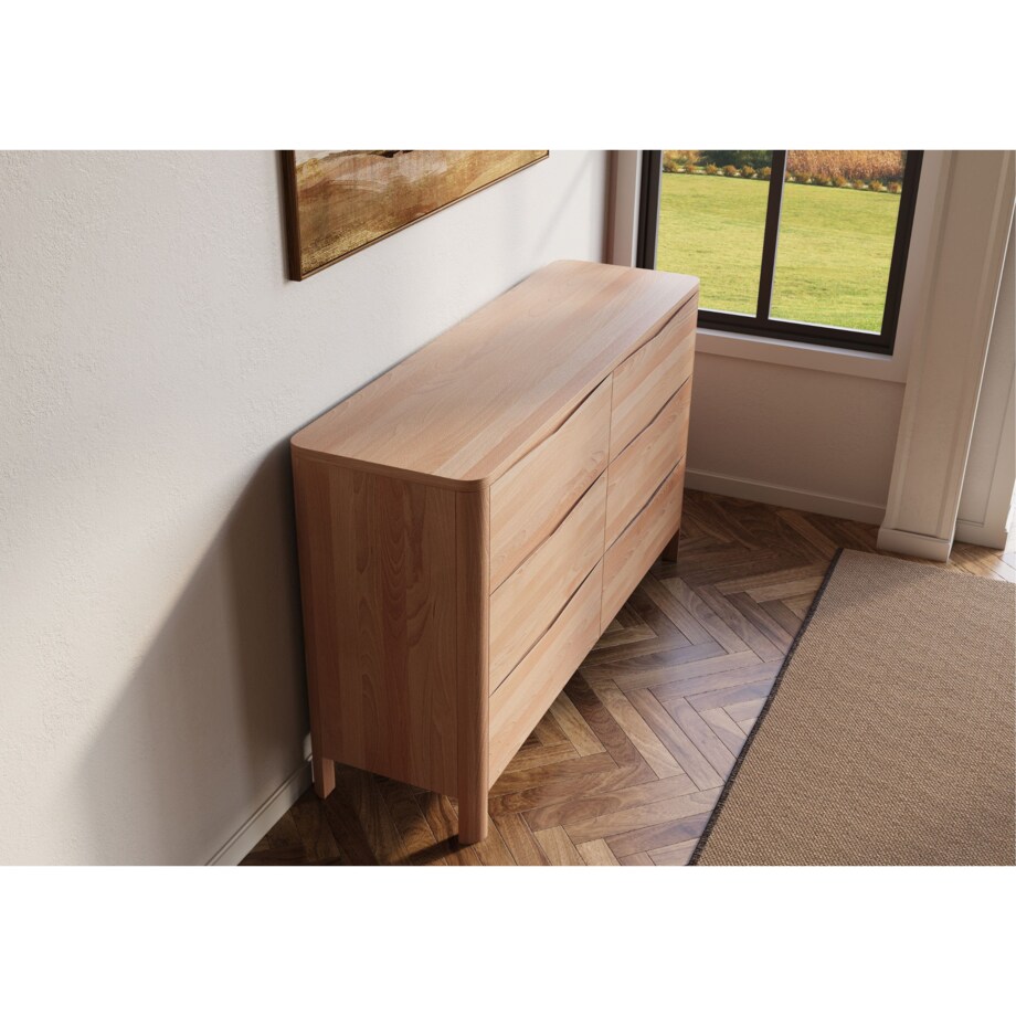 Drewniana komoda bukowa Visby MODENA LOW 150 / kolor naturalny