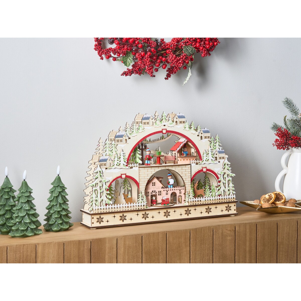 Dekoracja świąteczna LED SELURA 30 cm Jasnobrązowy