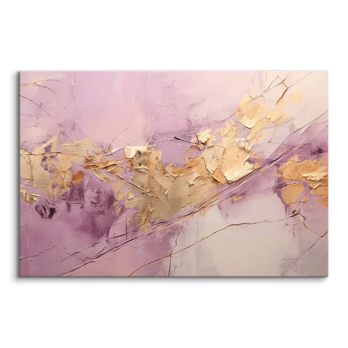 Obraz Do Sypialni Salonu Fioletowa Abstrakcja Elementy Złota Glamour 70x50cm