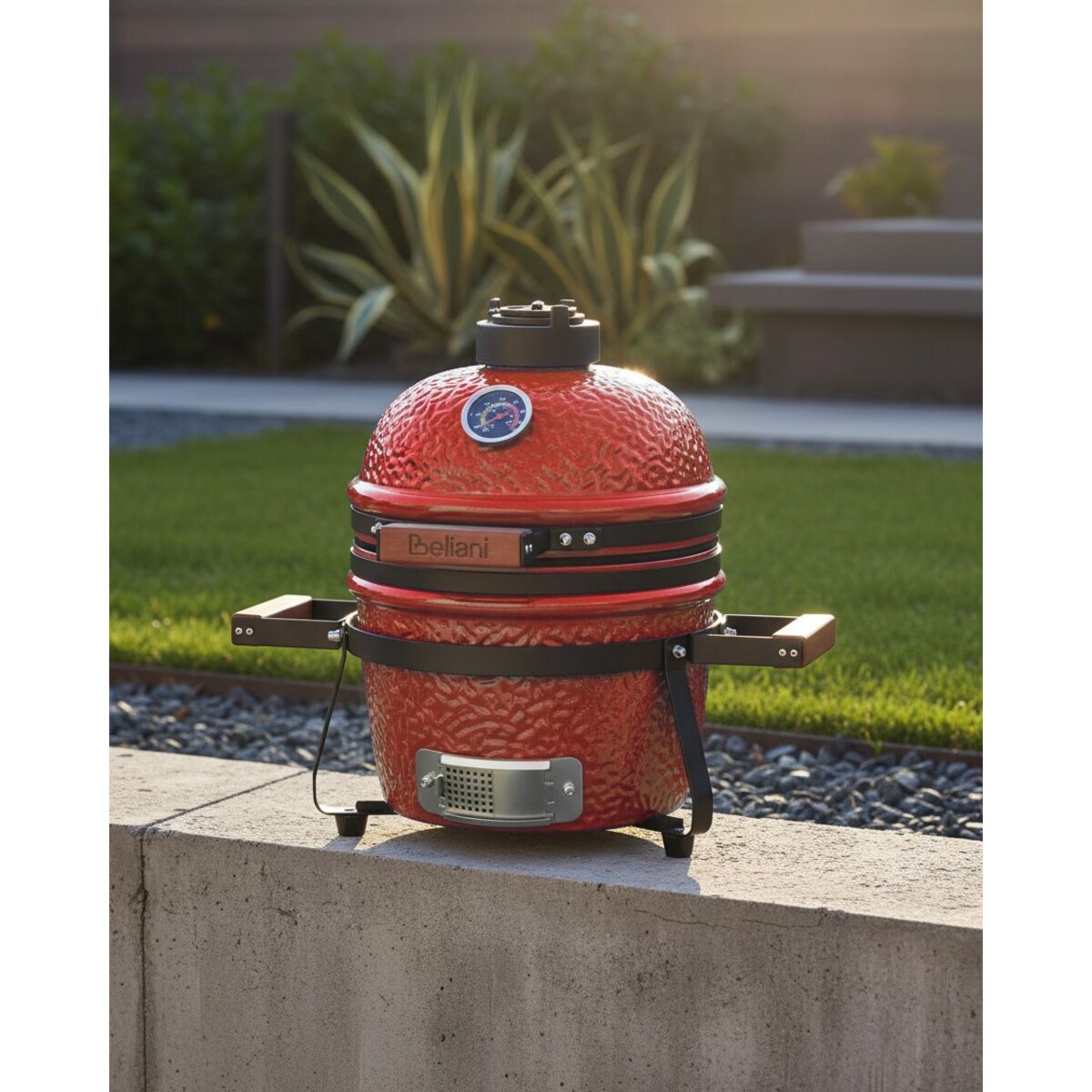 Mini grill węglowy KAMADO Ceramika Czerwony