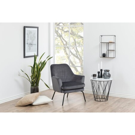 Fotel Chisa VIC Dark Grey tapicerowany