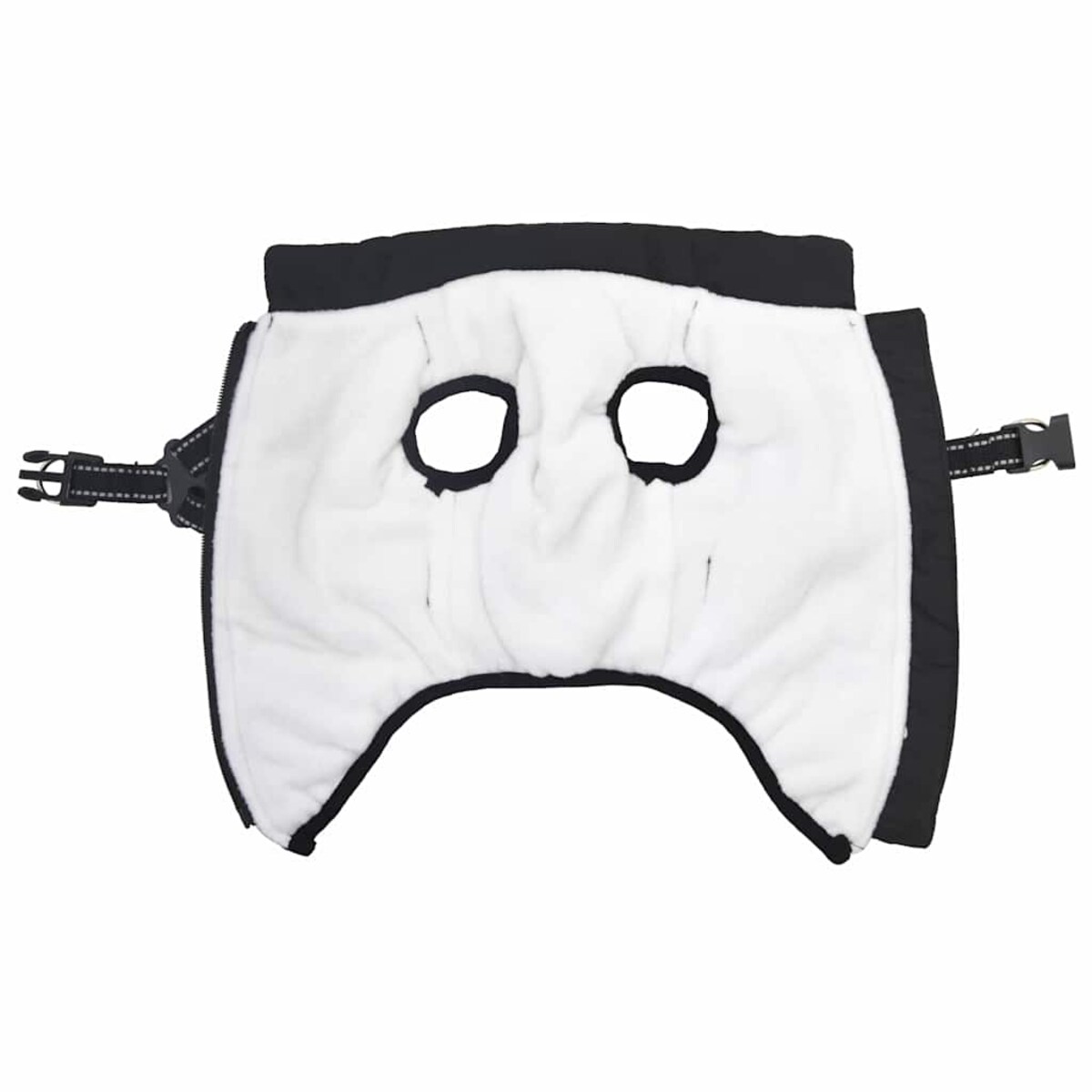 vidaXL Płaszcz dla psa z szelkami, wodoodporny, czarny, L40