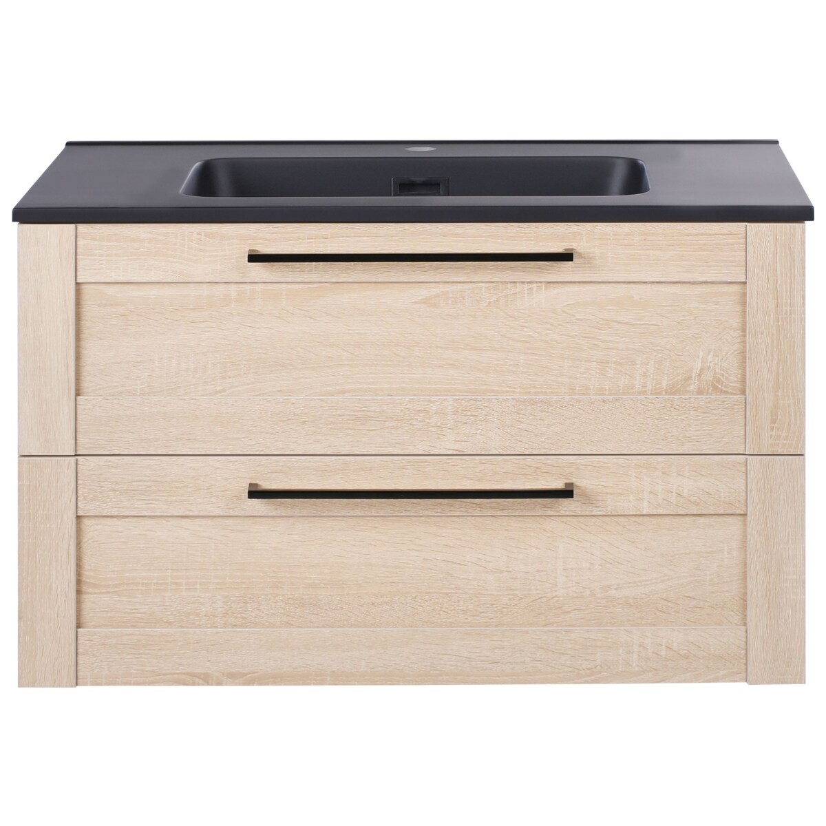 Szafka łazienkowa wisząca z umywalką TARIJA 80 cm Jasnobrązowy