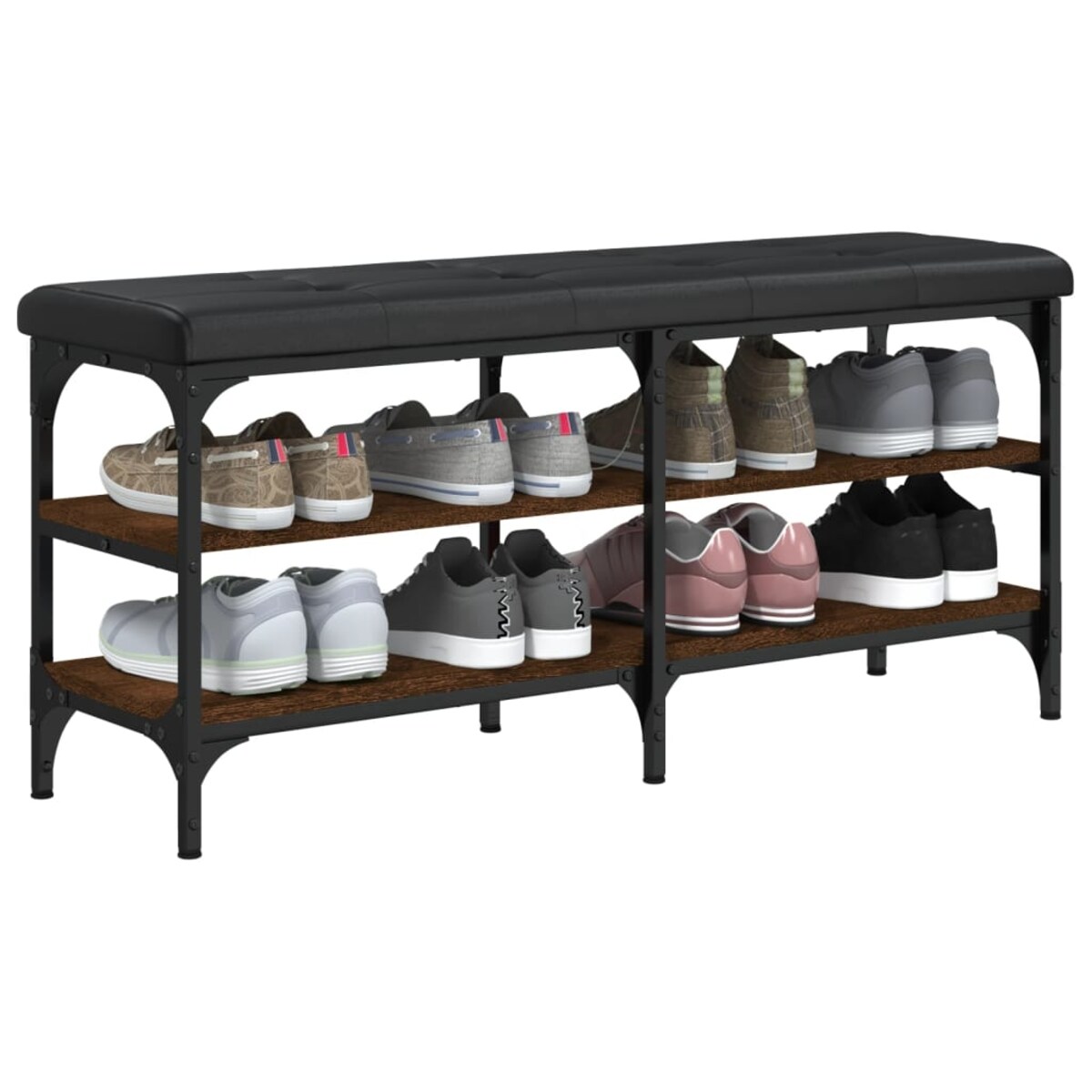 vidaXL Ławka na buty, brązowy dąb, 102x32x47 cm