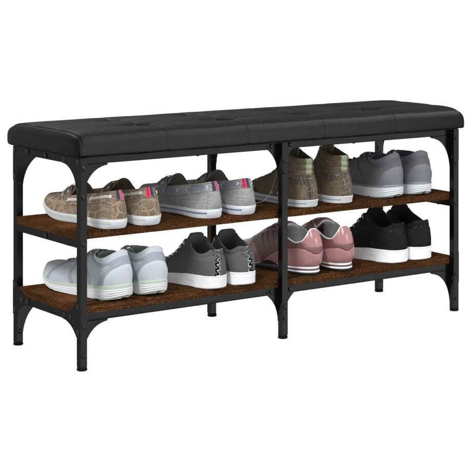 vidaXL Ławka na buty, brązowy dąb, 102x32x47 cm