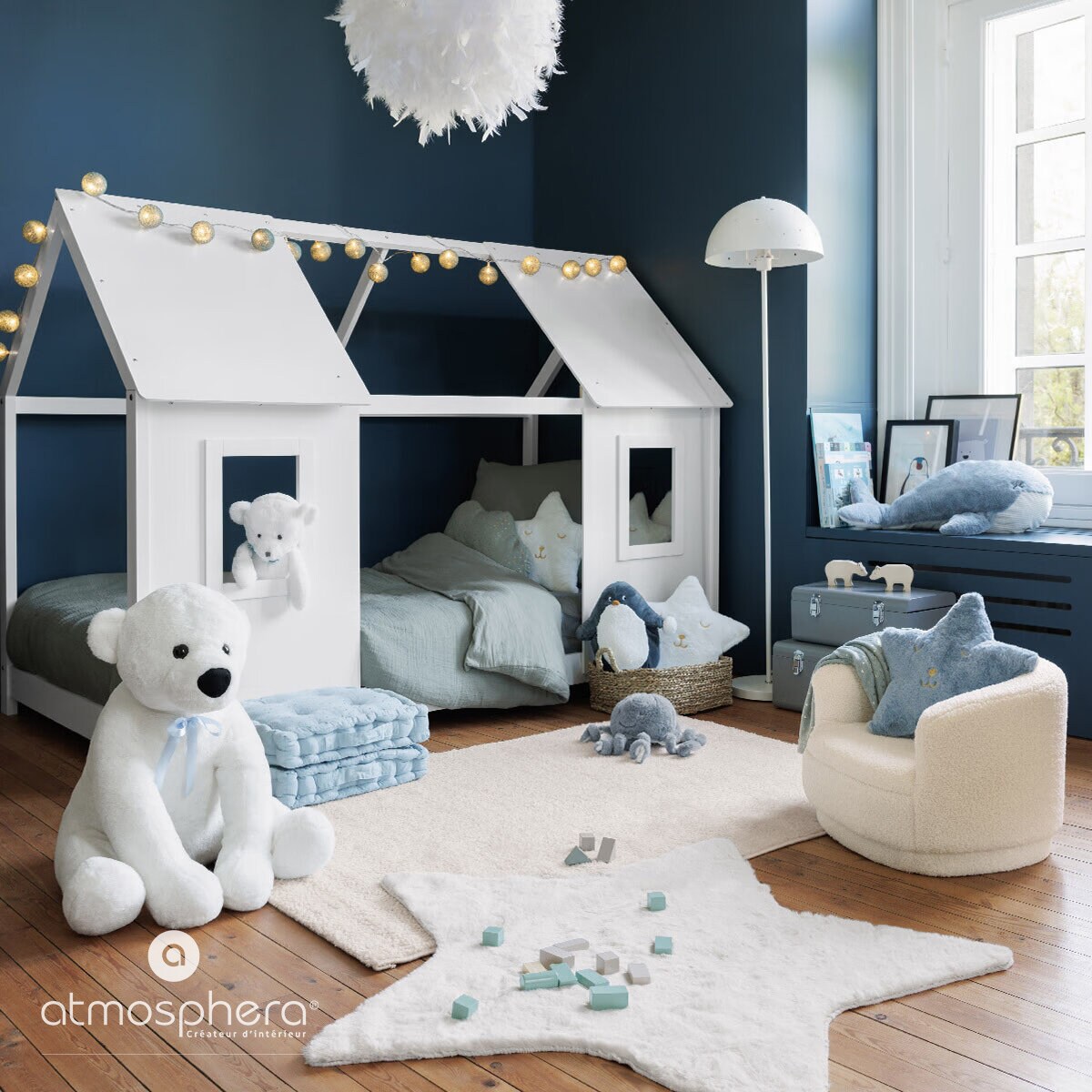 Lampa podłogowa grzybek ENFANT z efektem gwiazdek, wys. 150 cm