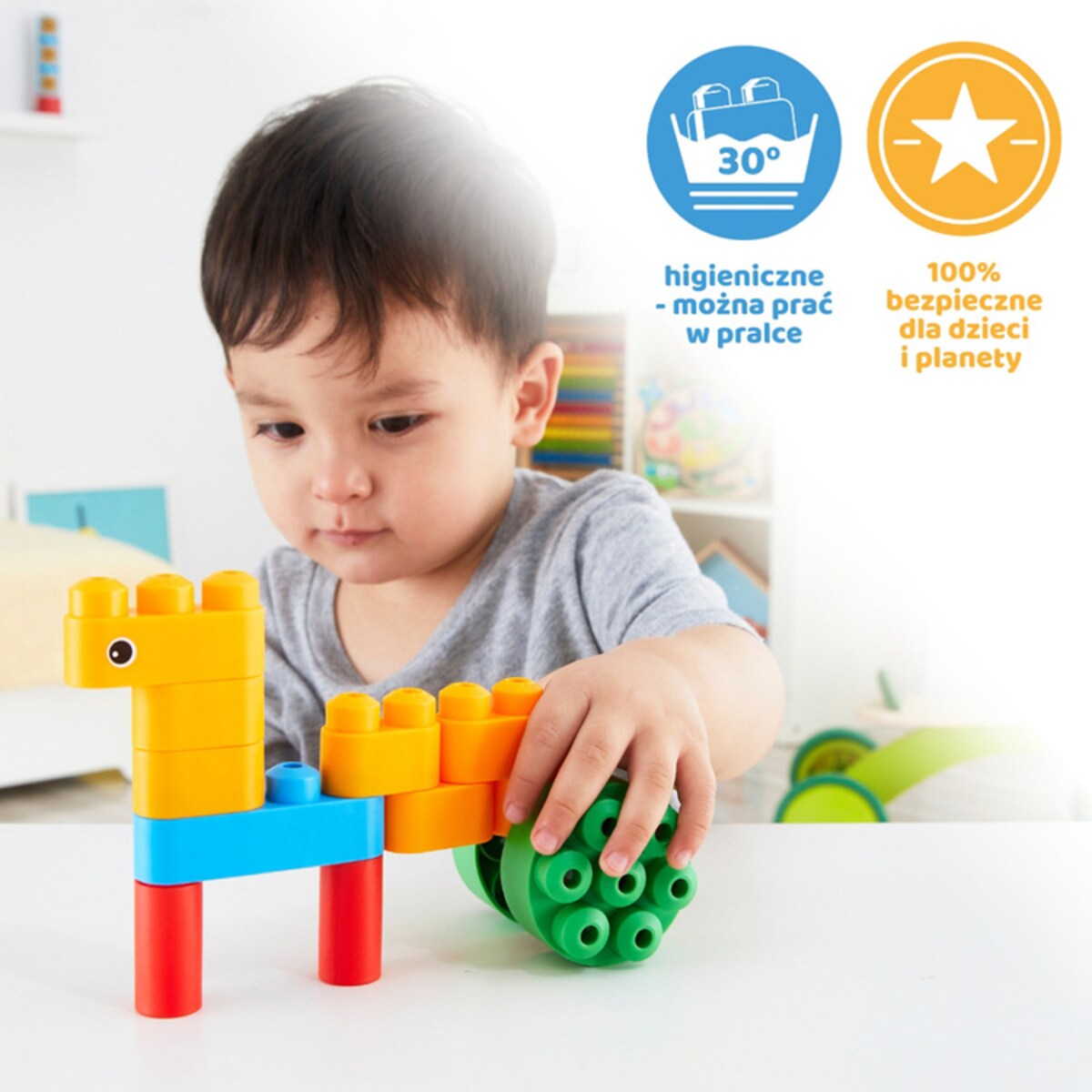 Miękkie Klocki Konstrukcyjne Ptaki i Zwierzęta 13 el. 18m+ PolyM