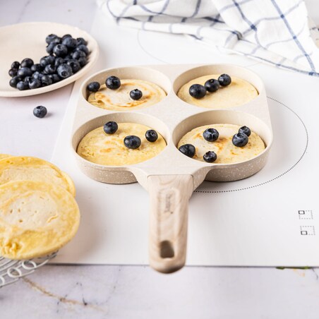 Patelnia marmurkowa 4 w 1 do naleśników jajek placków pancake 18cm BEŻOWA KLAUSBERG