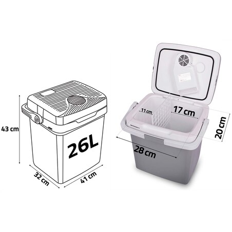 Lodówka turystyczna samochodowa Berdsen Icemax 26L szara 12V i 230V USB