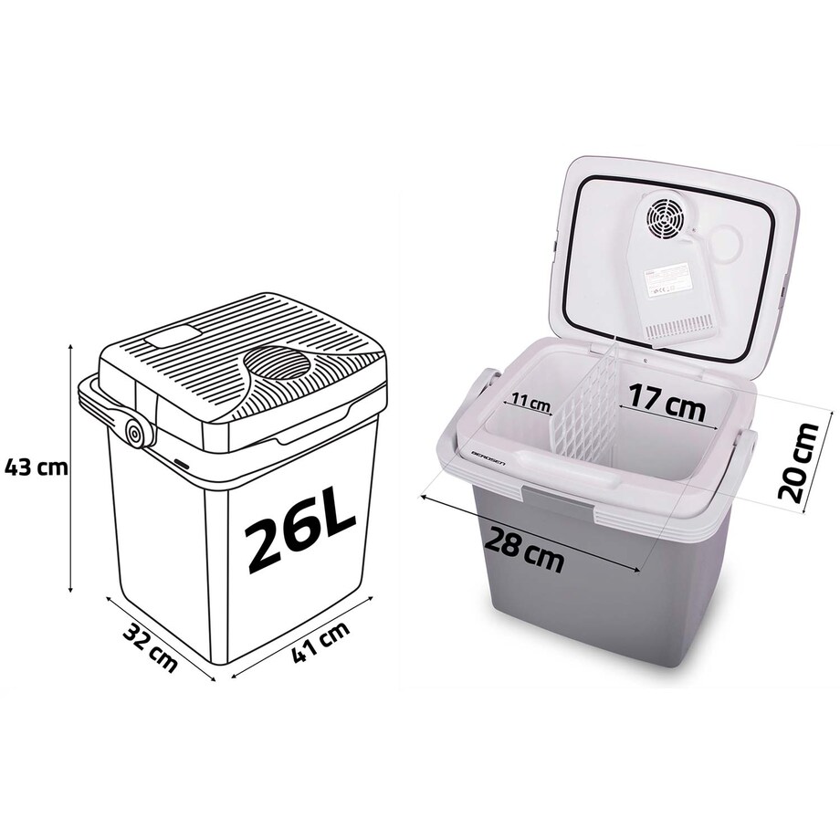 Lodówka turystyczna samochodowa Berdsen Icemax 26L szara 12V i 230V USB