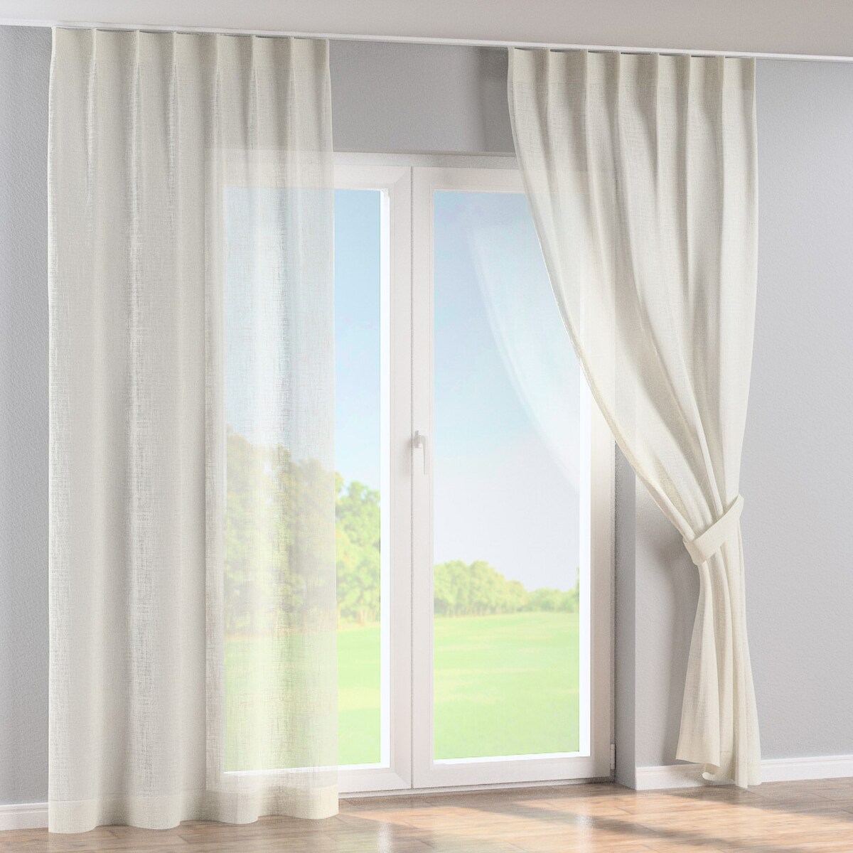 Zasłona na haczykach flex pojedynczych 130x245 ecru