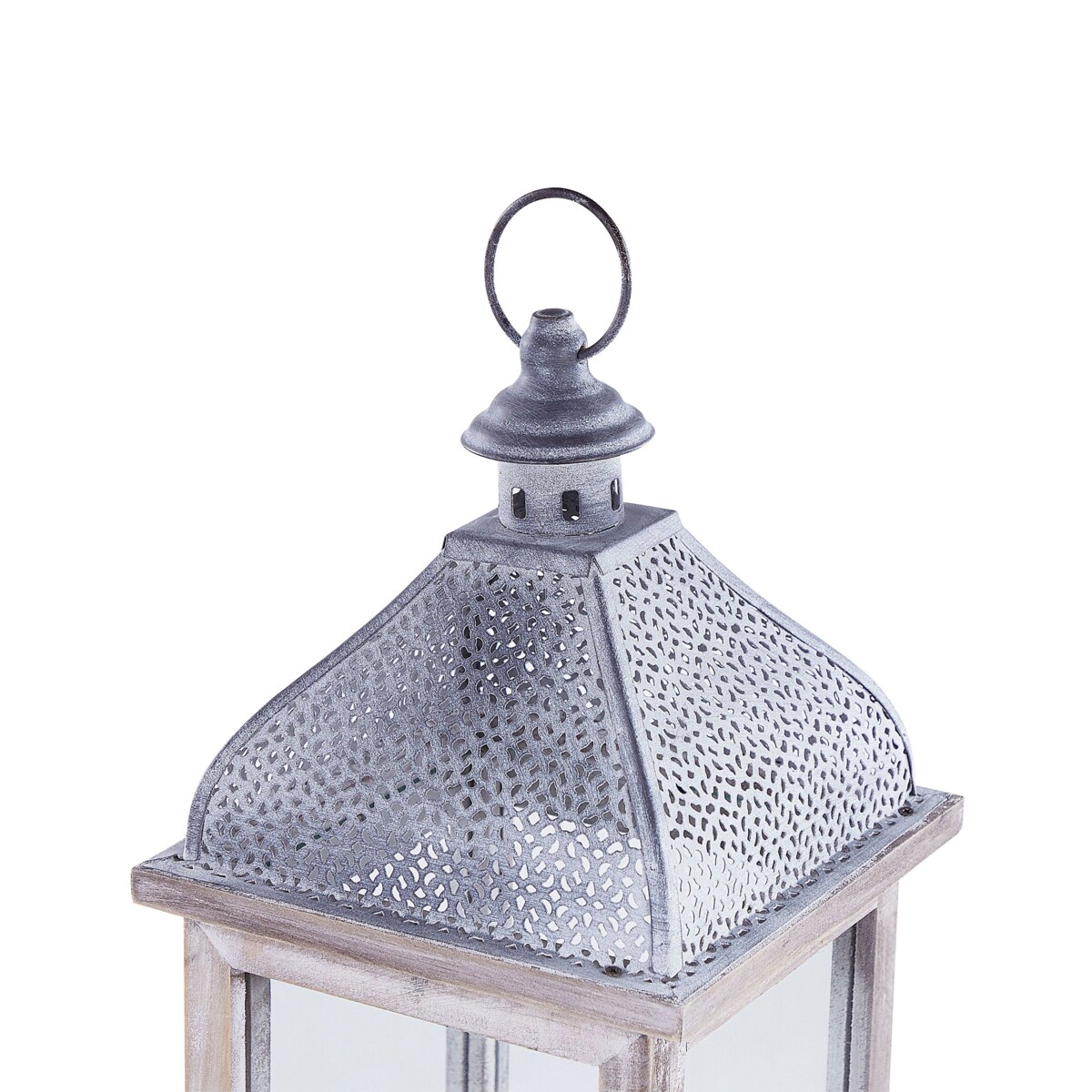 Lampion metalowy 47 cm biały SAMAR