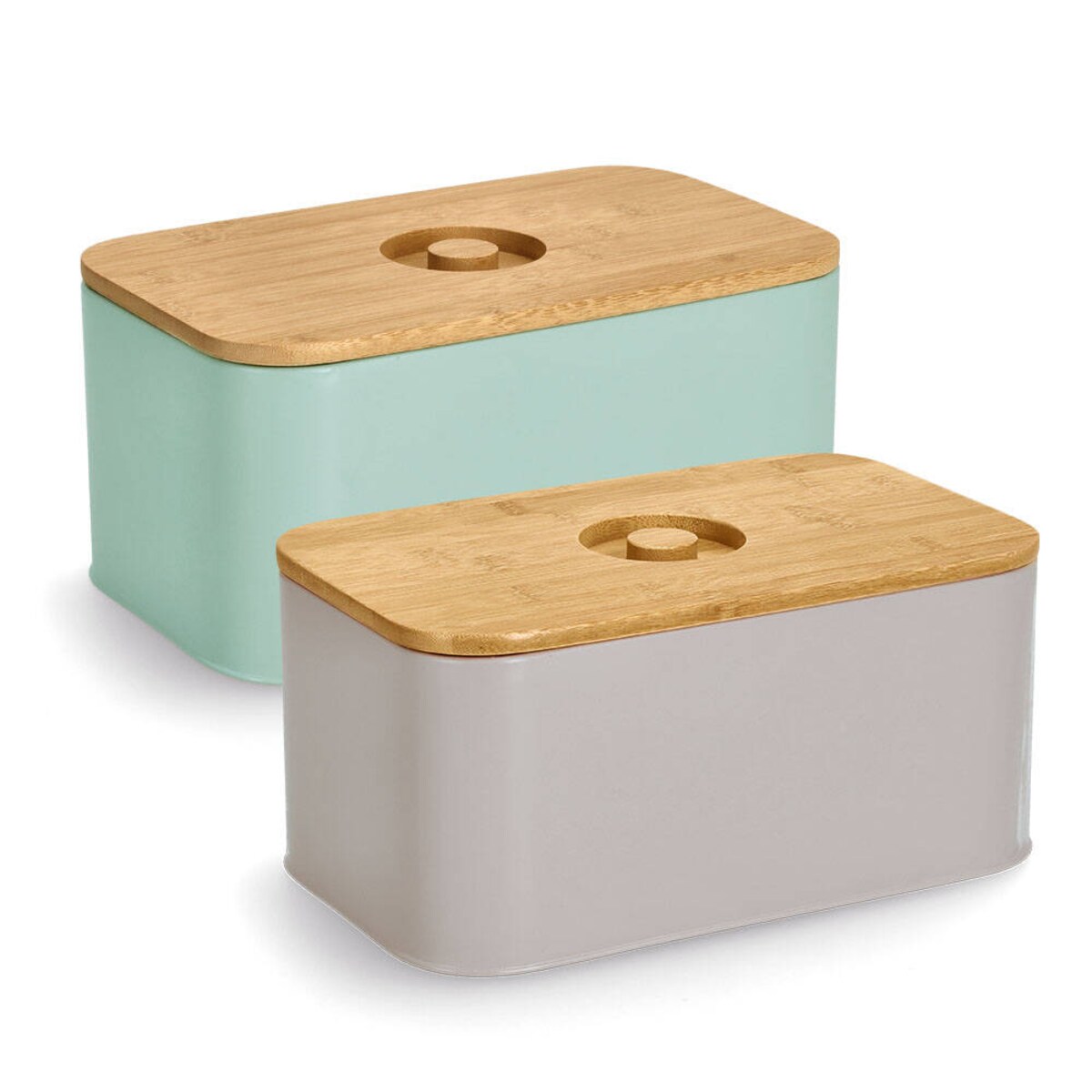 Chlebak puszka z bambusową pokrywką, 30 x 18 x 13 cm