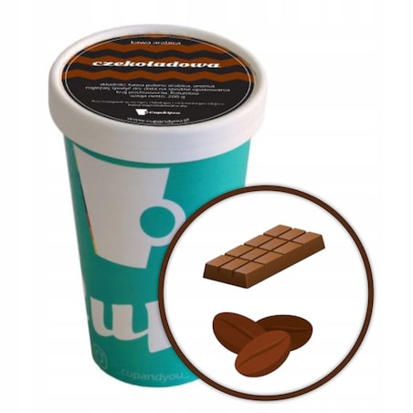 Kawa aromatyzowana o smaku CZEKOLADOWYM ziarnista ARABICA Cup&You 200g - kawa smakowa deserowa