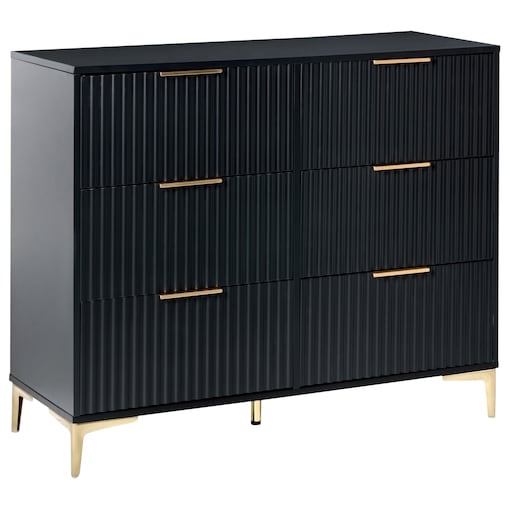 Komoda 6 szuflad WALCOTT Czarny