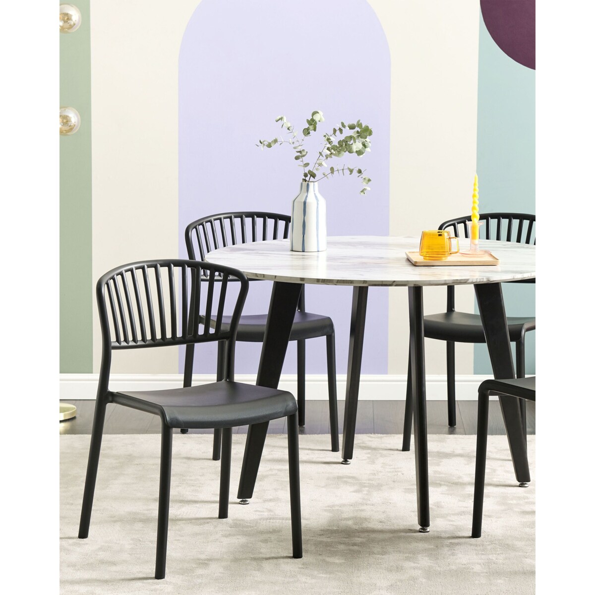 Zestaw 4 krzeseł do jadalni czarny GELA