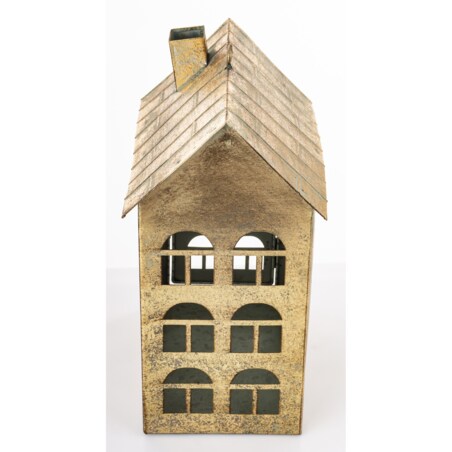 Dekoracja - metalowy domek 32x25x16 cm MUOYA z drzwiczkami