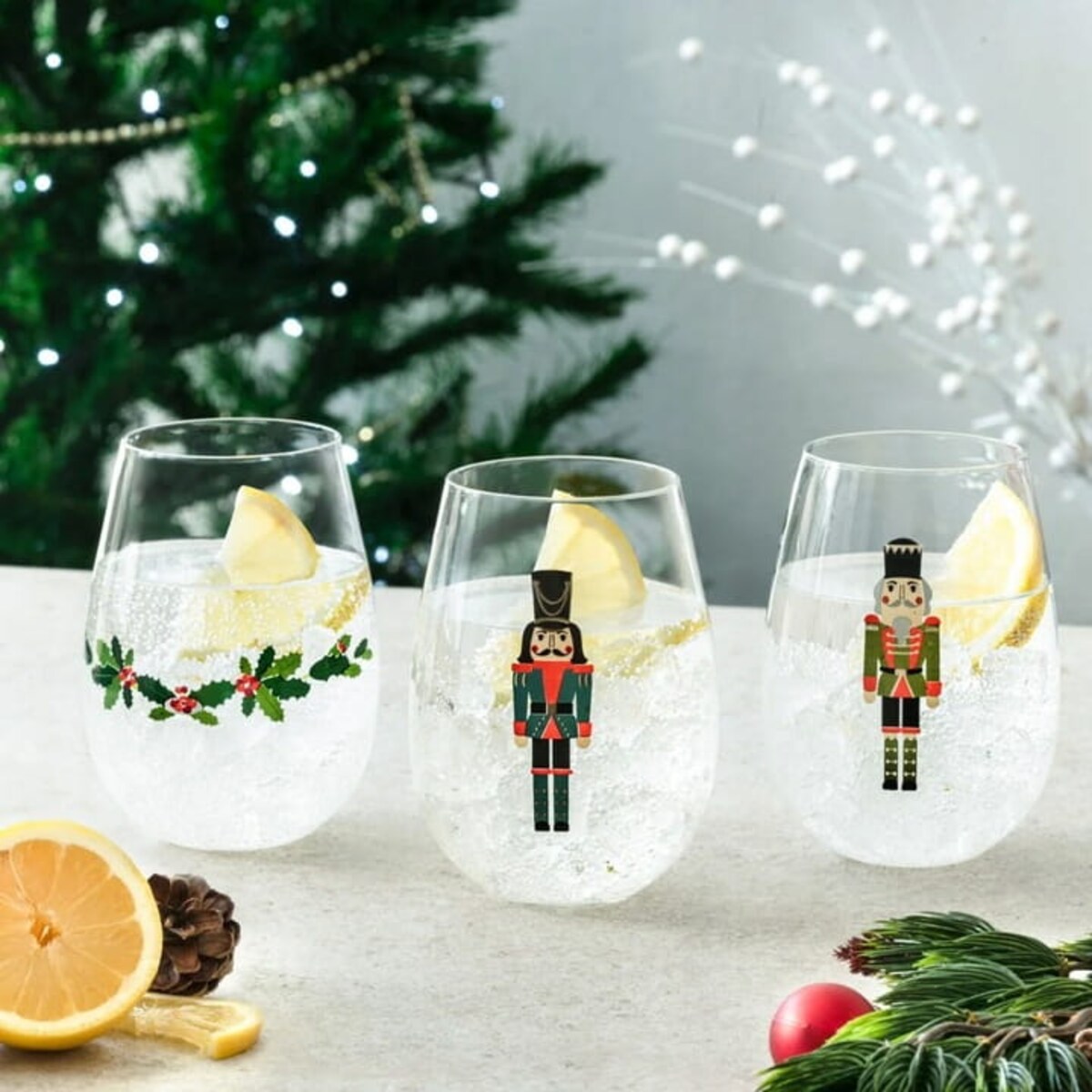 Szklanki Świąteczne do napojów Krosno 3 szt Zestaw Komplet PREZENT 500 ml