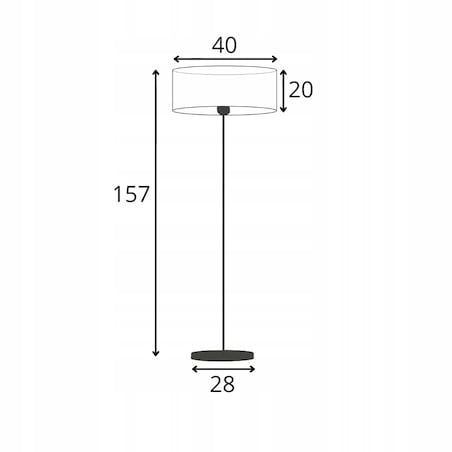 Lampa stojąca podłogowa z abażurem walec 40cm BLUES