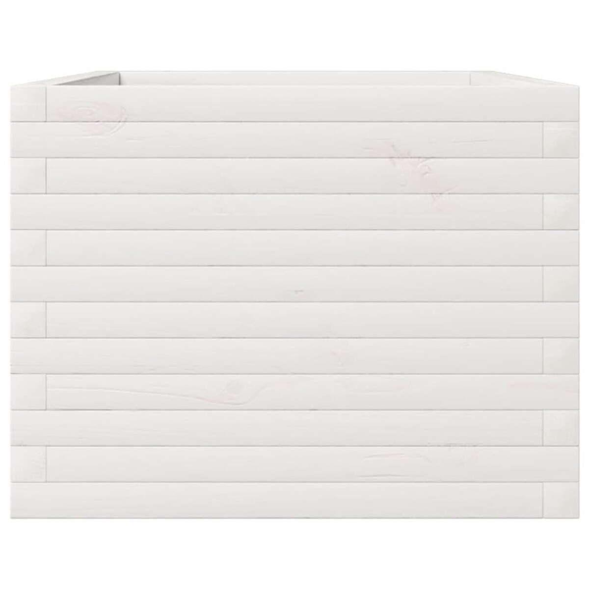 vidaXL Donica ogrodowa, biała, 110x60x46 cm, lite drewno sosnowe