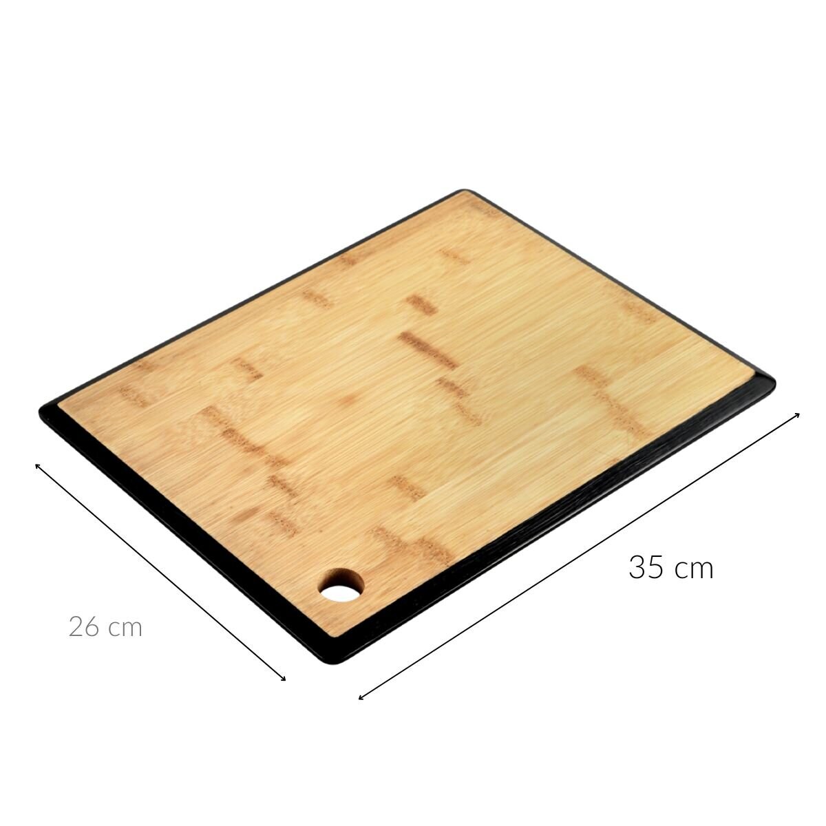 Bambusowa deska do krojenia z uchwytem, czarna
