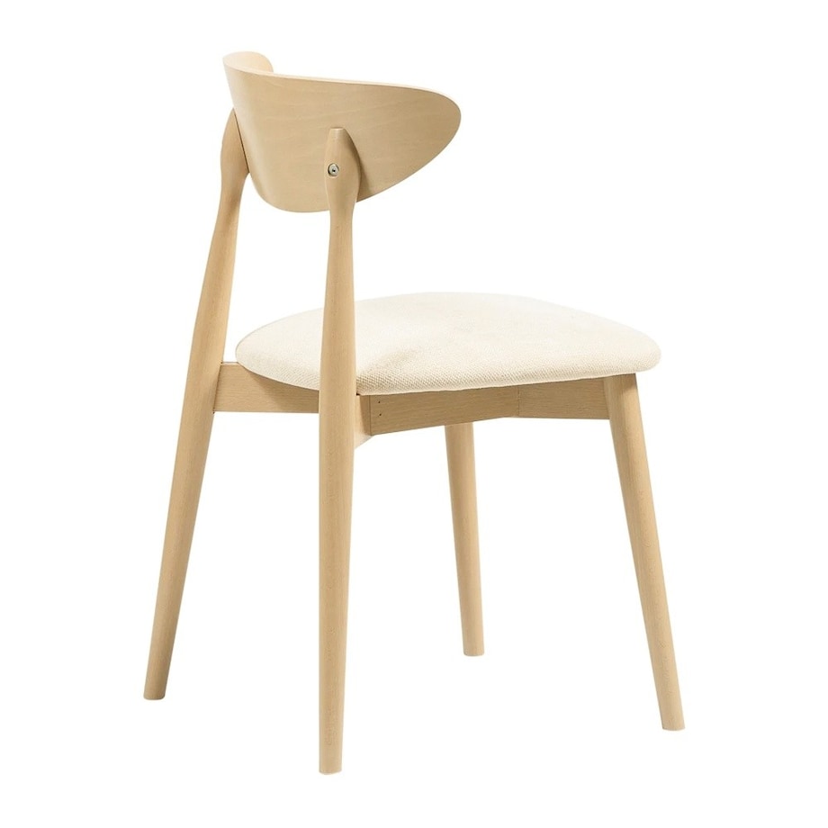 Krzesło drewniane do jadalni 80x45x45 cm jasnobeżowe/dąb sonoma OLBIA-V