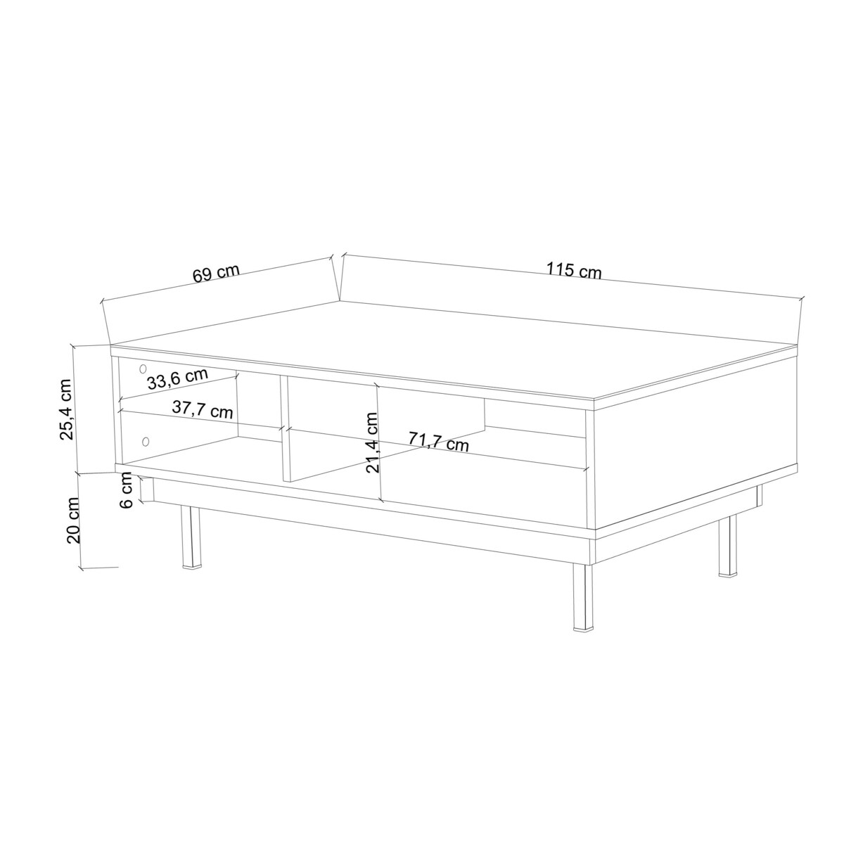 Elegancki czarny stolik Dancan ARTEMISA ze złotymi dodatkami