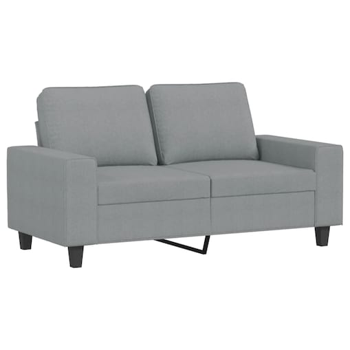 vidaXL Sofa 2-osobowa, jasnoszara, 120 cm, tapicerowana tkaniną